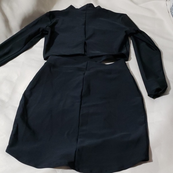 WANTMYLOOK two piece crop and skirts top open back - Picture 3 of 6